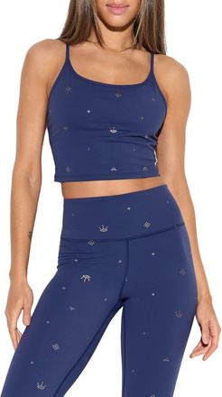 Spiritual Gangster Sacred Prism Wilder Performance Crop Tank in Indigo at Nordstrom, Size X-Large