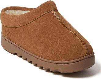 Dearfoams Womens Doreen Genuine Suede Clog House Shoe Slipper
