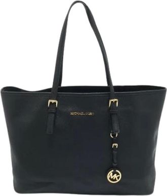 Michael Kors Pre-owned Tote Bags, female, Black, Size: ONE SIZE Pre-owned Jet Set Tote