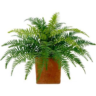 Nearly Natural 22-in Artificial Fern Plant in Decorative Planter in Green at Nordstrom