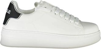 Ga&euml;lle Paris Sportieve Veterschoenen Wit Contrastdetails - Dames - Sneakers - Wit - 36 EU - Tweed - Schoenen