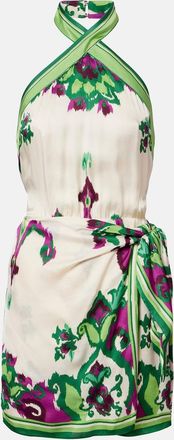 Poupette St Barth Aya printed halterneck minidress