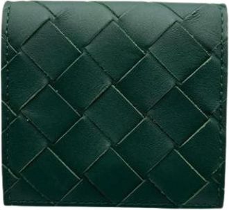 Bottega Veneta Pre-owned Intrecciato Coin Case - Heren - Vintage Accessoires - Groen - ONE Size - Leer - Vintage
