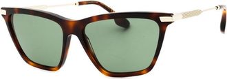 Victoria Beckham Sunglasses Cat Eye Full Rim, Havana Frame And Green Lens Vb663S215