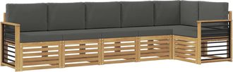 vidaXL Conjunto De Sof&aacute;s De Exterior 6 Uds. Blanco Y Antracita Vidaxl