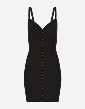 Dolce & Gabbana Short Light Technical Jersey Dress - Woman Dresses Black Fabric 50