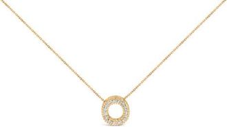 House of Brilliance Yellow Gold Vermeil Diamond Accent A-Z Initial Bubble Pendant Necklace at Nordstrom