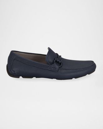 Ferragamo Men & apos;s Front 4 Leather Drivers