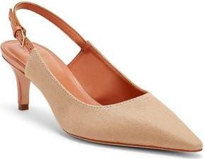 Cinq &agrave; Sept Sylvie Pointed Toe Slingback Pump in Sahara/Saddle at Nordstrom Rack, Size 10.5Us / 40.5Eu