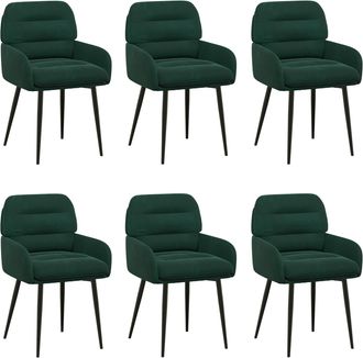 vidaXL Sillas De Comedor 6 Uds. Terciopelo Verde Oscuro Vidaxl