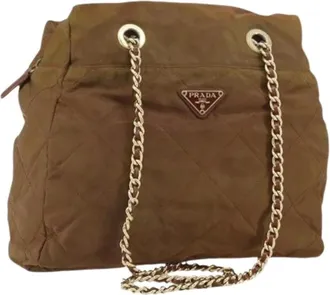 Prada Pre-owned Shoulder Bags, female, Brown, Size: ONE SIZE Pre-owned Vintage Shoulder Bag