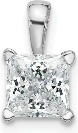 Diamond2Deal 14k White Gold 1 Ct Princess Cut Lab Grown Diamond Pendant