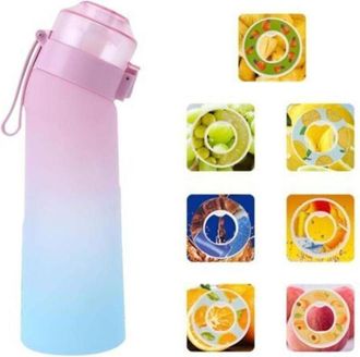 OEM Botella Air Aroma De 650 Ml, 7 Sabores Diferentes, Botella Deportiva Perfumada, Sin Bpa, Sin Az&uacute;car, Con Pajita Y Cepillo De Limpieza (ombre Powder)