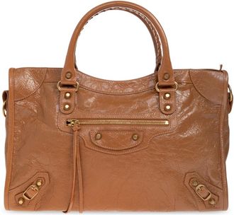 Balenciaga Tassen, Dames, Bruin, ONE Size, Katoen, Le City Medium Handbag