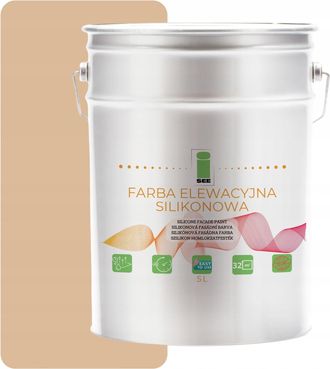 OEM Pintura De Silicona Para Fachadas, Color Beige, 5 Litros, Permeable Al Vapor Y Antialgas
