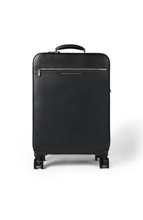 Brunello Cucinelli Grained calfskin suitcase in Black at Nordstrom