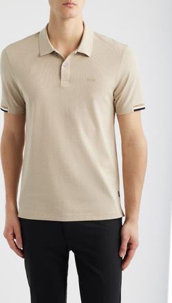 BOSS Parlay 147 Cotton Polo in Open Beige at Nordstrom, Size Xx-Large