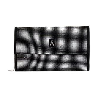 Patrizia Pepe Tassen, Dames, Zwart, ONE Size, Leer, Envelope Clutch