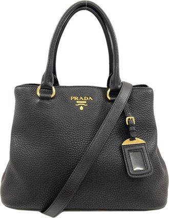 Prada Black Leather Tote Bag (Pre-Owned)