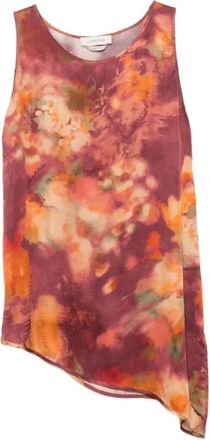Anna Molinari Tops, Dames, Rood, L, Canotta Fnt Fiori Arancio