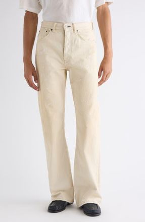 Acne Studios 2021M Trafalgar Paint Splattered Flare Jeans in Off White at Nordstrom, Size 33 X 32