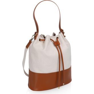 Picnic Time Sirolo Canvas & Leatherette Tote in Beige Canvas at Nordstrom