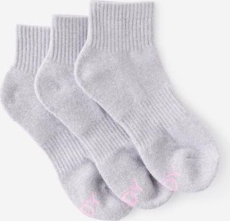 Cotton On Womens Active Body Qtr Crew Sock 3Pk in Grey Marle at Nordstrom