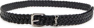 Saint Laurent Braided Leather Belt - Black - 105 (XL)