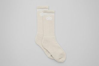 Alo | Throwback Socks in Bone/White, Size: Small