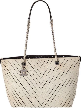 Chanel Neutral Leather Coco Mark Tote (Authentic Pre-Loved)