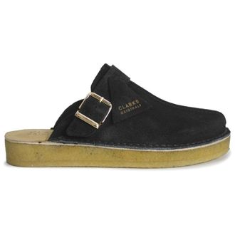 Clarks Trek Mule Suede Mens Clogs Shoes - Black - Size:UK 10.5