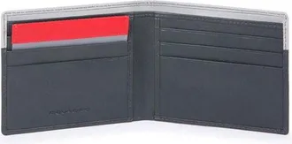 Piquadro Mens Wallet Grey Black Leather Bags