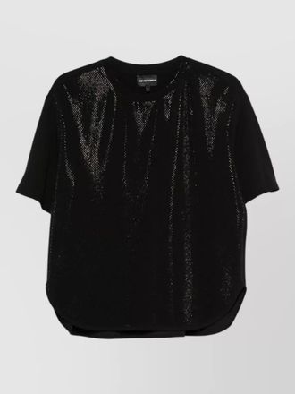 Emporio Armani sequin crewneck top relaxed fit hem
