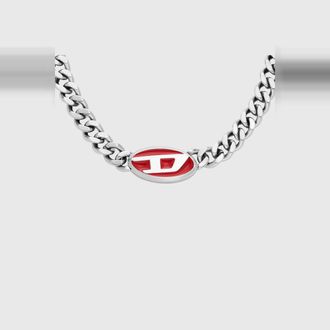 Diesel Red enamel chain necklace - Necklaces - Unisex - Silver
