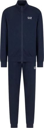 Emporio Armani Blauw Sportief Katoenen Trainingspak - Heren - Trainingspakken - Blauw - 3XL - Katoen - Fitness