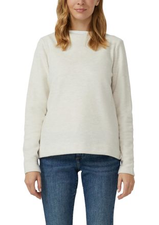 s.Oliver Sweatshirt S.OLIVER, Damen, Gr. 34, beige melange, Web, Obermaterial: 50% Baumwolle, 50% Polyester, unifarben, normal h&uuml;ftbedeckend, Rundhals, Sweatsh