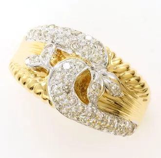 C&A White Gold Yellow Gold Yellow Gold (18K) White Gold (18K) Band Ring (Pre-Owned)