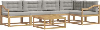 vidaXL Conjunto De Sof&aacute;s De Exterior 6 Uds. Blanco Y Gris Claro Vidaxl