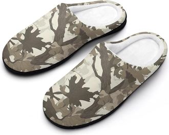 Generic Camouflage Hunting Tree Mens House Slippers Memory Foam Washable Cotton Slip on Home Shoes