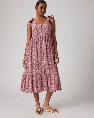 Levi's Katherine Maxi Dress Womens Lottie Floral Tiered Scoop Neck PALL144