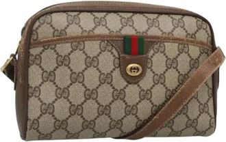 Gucci Pre-owned Leather gucci-bags - Dames - Vintage Schoudertas - Beige - ONE Size - Leer - Vintage