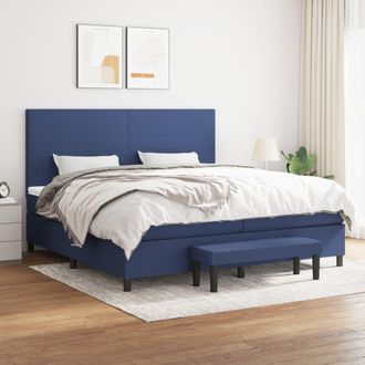 vidaXL Vidaxl - Cama Box Spring Con Colch&oacute;n Tela Azul 200x200 Cm