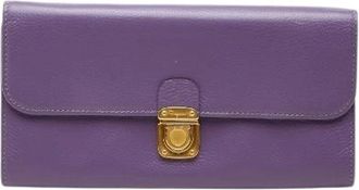 Ferragamo Pre-owned Leren Lange Portemonnee - Dames - Vintage Accessoires - Paars - ONE Size - Leer - Vintage