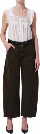Citizens Of Humanity Ayla Cargo Crop Jean In Dark Olive