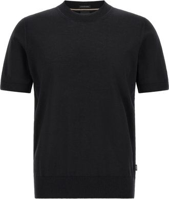 HUGO BOSS H-Umauro T-shirt - Heren - Ronde hals truien - Zwart - XL - Wol - Truien & Vesten