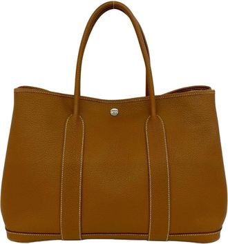 Herm&egrave;s Brown Negonda Leather Handbag Tote Bag (Pre-Owned)
