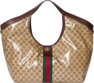 Gucci (WMNS) Gucci Giglio Large Tote Bag Sand Dark Brown 853971-FAF1L-9653