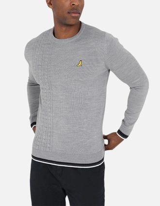 Brave Soul Mens BRAVE SOUL Mens Pullover Jumper Long Sleeve Crew Neck Sweater Plain Casual Top - Grey - Size: 44