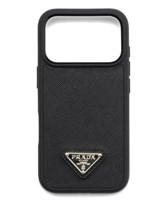 Prada leather iPhone 17 Pro case - Black