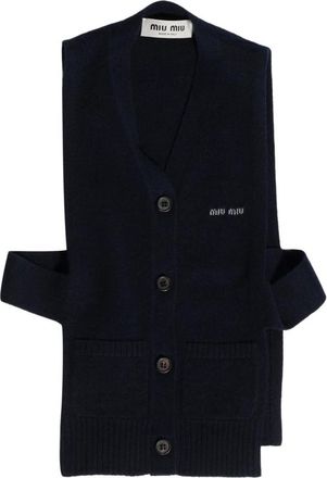 Miu Miu V-neck Logo Vest